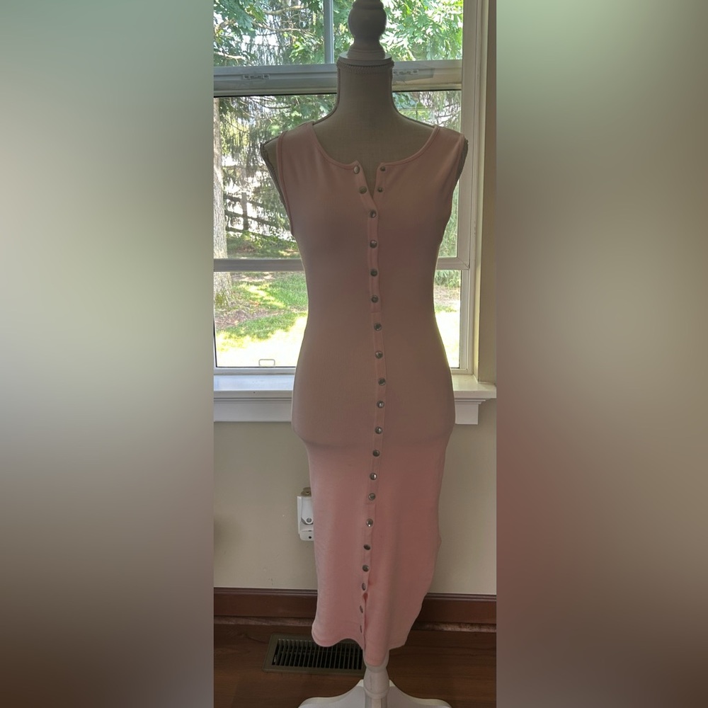 Hot Miami Styles Pink Button-Down Dress-Size Medium-Fair/Good Condition💗